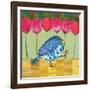 Blue Bird - Tulips-Robbin Rawlings-Framed Art Print