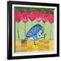 Blue Bird - Tulips-Robbin Rawlings-Framed Art Print