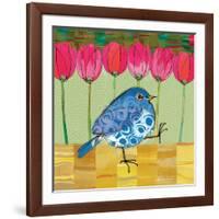 Blue Bird - Tulips-Robbin Rawlings-Framed Art Print