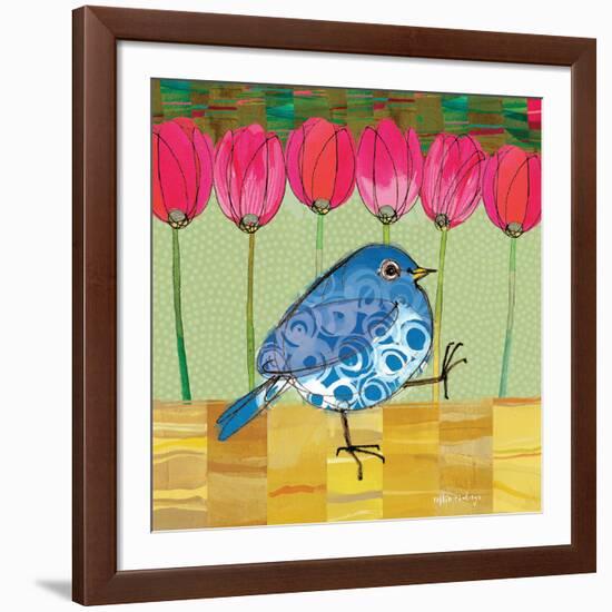 Blue Bird - Tulips-Robbin Rawlings-Framed Art Print