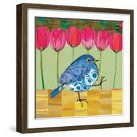 Blue Bird - Tulips-Robbin Rawlings-Framed Art Print