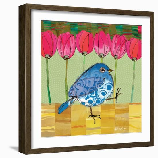 Blue Bird - Tulips-Robbin Rawlings-Framed Art Print