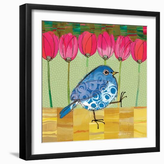 Blue Bird - Tulips-Robbin Rawlings-Framed Art Print