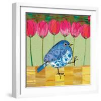 Blue Bird - Tulips-Robbin Rawlings-Framed Art Print