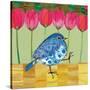 Blue Bird - Tulips-Robbin Rawlings-Stretched Canvas