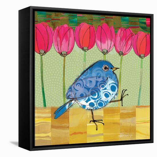 Blue Bird - Tulips-Robbin Rawlings-Framed Stretched Canvas