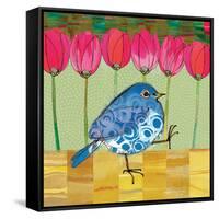 Blue Bird - Tulips-Robbin Rawlings-Framed Stretched Canvas