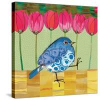 Blue Bird - Tulips-Robbin Rawlings-Stretched Canvas