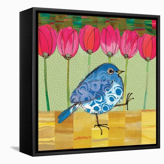 Blue Bird - Tulips-Robbin Rawlings-Framed Stretched Canvas