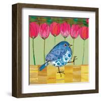 Blue Bird - Tulips-Robbin Rawlings-Framed Art Print