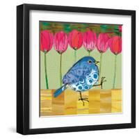 Blue Bird - Tulips-Robbin Rawlings-Framed Art Print