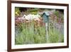 Blue Birdhouse in Flower Garden, Marion County, Illinois-Richard and Susan Day-Framed Photographic Print