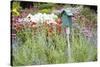 Blue Birdhouse in Flower Garden, Marion County, Illinois-Richard and Susan Day-Stretched Canvas