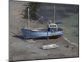 Blue Boat, Lulworth Cove, September-Tom Hughes-Mounted Giclee Print