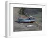 Blue Boat, Lulworth Cove, September-Tom Hughes-Framed Premium Giclee Print