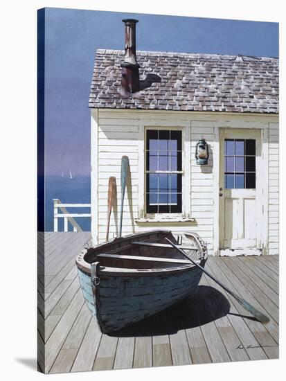 Blue Boat on Deck-Zhen-Huan Lu-Stretched Canvas
