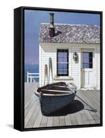 Blue Boat on Deck-Zhen-Huan Lu-Framed Stretched Canvas