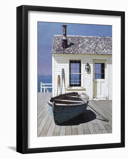 Blue Boat on Deck-Zhen-Huan Lu-Framed Premium Photographic Print