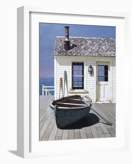 Blue Boat on Deck-Zhen-Huan Lu-Framed Premium Photographic Print