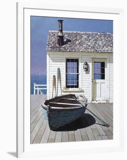 Blue Boat on Deck-Zhen-Huan Lu-Framed Photographic Print