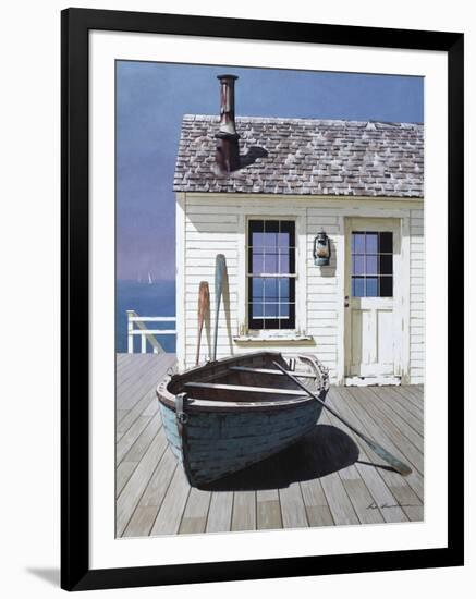 Blue Boat on Deck-Zhen-Huan Lu-Framed Photographic Print