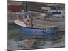 Blue Boat with Red Flag, Padstow, January-Tom Hughes-Mounted Giclee Print