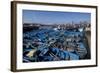 Blue Boats in Port and Nearby, Essaouira, Morocco-Natalie Tepper-Framed Photo