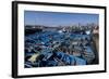 Blue Boats in Port and Nearby, Essaouira, Morocco-Natalie Tepper-Framed Photo