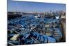 Blue Boats in Port and Nearby, Essaouira, Morocco-Natalie Tepper-Mounted Photo