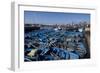 Blue Boats in Port and Nearby, Essaouira, Morocco-Natalie Tepper-Framed Photo