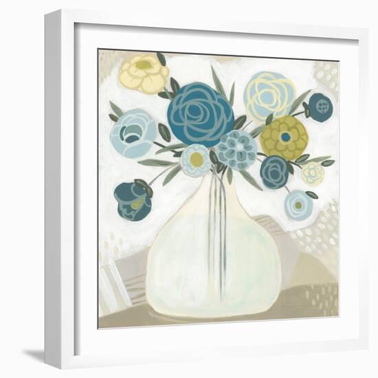 Blue Bohemian Bouquet II-June Erica Vess-Framed Art Print