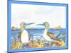 Blue Booby Greetings-Lisa Katharina-Mounted Giclee Print