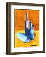 Blue Bottles-Cindy Thornton-Framed Art Print