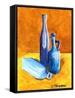 Blue Bottles-Cindy Thornton-Framed Stretched Canvas