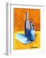 Blue Bottles-Cindy Thornton-Framed Art Print