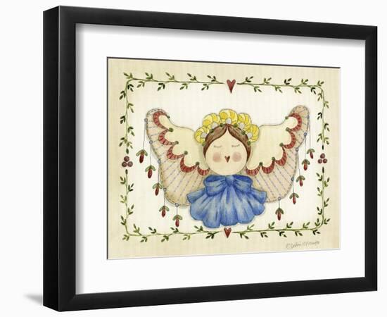 Blue Bow Angel-Debbie McMaster-Framed Giclee Print