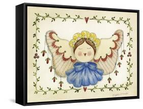 Blue Bow Angel-Debbie McMaster-Framed Stretched Canvas