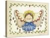 Blue Bow Angel-Debbie McMaster-Stretched Canvas