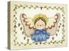 Blue Bow Angel-Debbie McMaster-Stretched Canvas