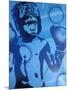 Blue Boxer-Abstract Graffiti-Mounted Giclee Print