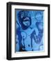 Blue Boxer-Abstract Graffiti-Framed Premium Giclee Print