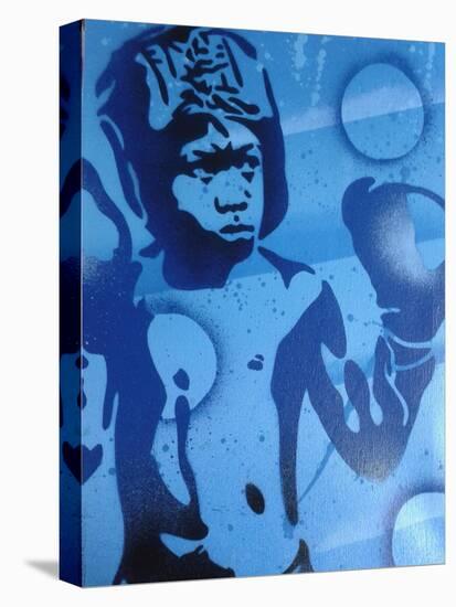 Blue Boxer-Abstract Graffiti-Stretched Canvas