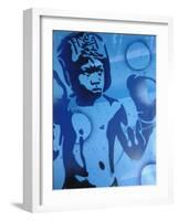 Blue Boxer-Abstract Graffiti-Framed Giclee Print