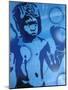 Blue Boxer-Abstract Graffiti-Mounted Giclee Print