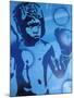 Blue Boxer-Abstract Graffiti-Mounted Giclee Print