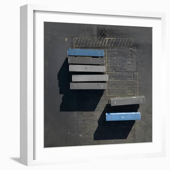 Blue Boxes 2-Moises Levy-Framed Giclee Print