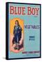 Blue Boy Vegetable Label - Los Angeles, CA-Lantern Press-Framed Stretched Canvas