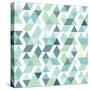 Blue Bright Abstract Triangles Background-Little_cuckoo-Stretched Canvas