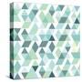 Blue Bright Abstract Triangles Background-Little_cuckoo-Stretched Canvas