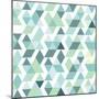 Blue Bright Abstract Triangles Background-Little_cuckoo-Mounted Art Print